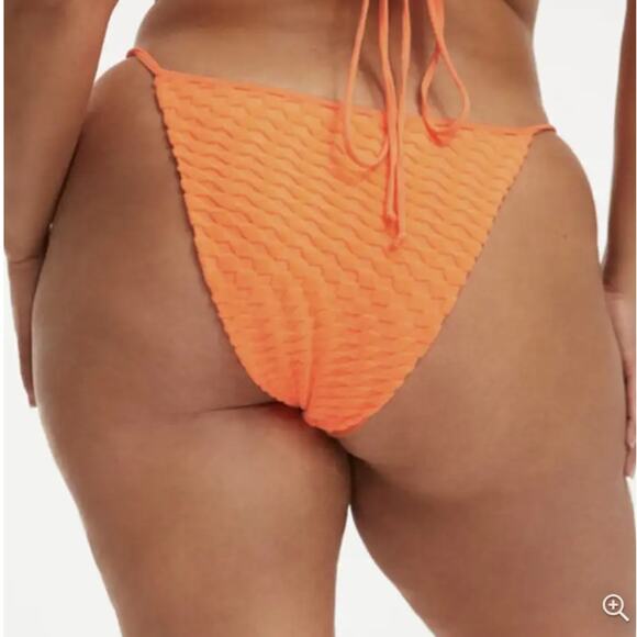 Good American Jacquard Perfect Fit Swim Bikini Bottom Orange Cream Plus 2x - Picture 10 of 10